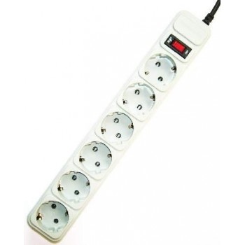 Gembird SPG6-B-10C Surge protector, 6 Schuko sockets, 3m, grey