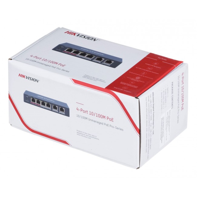 Hikvision DS-3E0106HP-E Network Links Unmanaged Fast Ethernet (10/100) PoE Support Blue