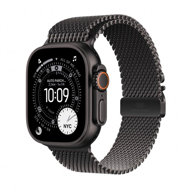 Apple Watch Ultra 3 GPS + Cellular 49mm Black Titanium Case with Black Titanium Milanese Loop - Large Apple Watch Ultra 3 GPS + Cellular 49mm Black Titanium Case with Black Titanium Milanese Loop - Large