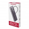 Axagon HMC-4KX3 USB 5Gbps hub, 3x USB-A, 2x HDMI, DP, RJ-45, SD/microSD, audio, PD 100W