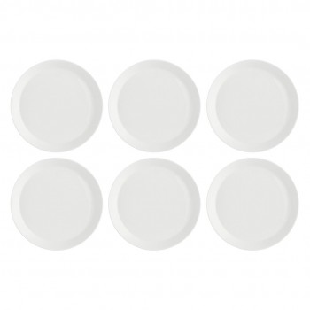 Set of 6 Essenziale Gourmet Deep Plates - White, 21.5 cm
