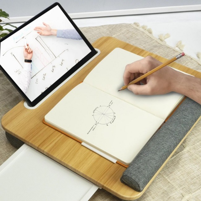 Techly Bamboo Portable Laptop Desk Stand with Padded Base and Tablet Stand Techly Bamboo Portable Laptop Desk Stand with Padded Base and Tablet Stand