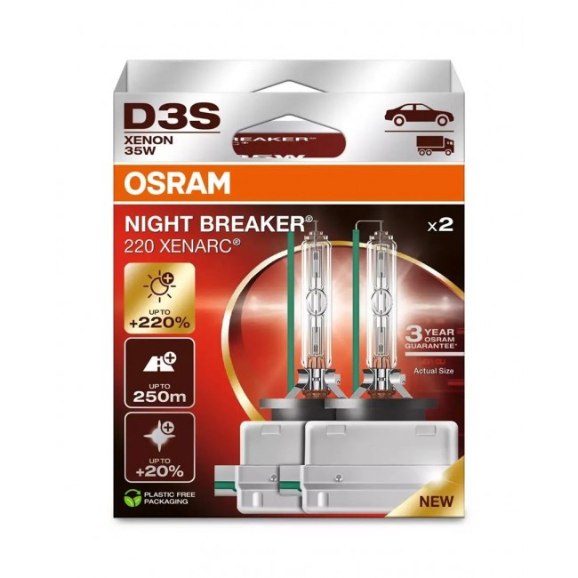 Set of bulbs D3S 42V 35W PK32D-5 XENARC NIGHT BREAKER 220 white 4500K Set of bulbs D3S 42V 35W PK32D-5 XENARC NIGHT BREAKER 220 white 4500K