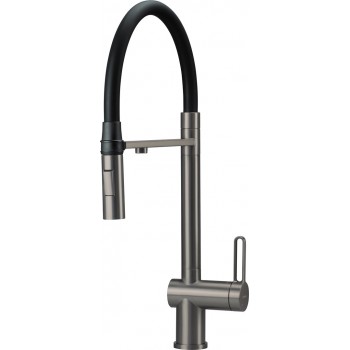 Kitchen mixer with water filter connection with flexible spout