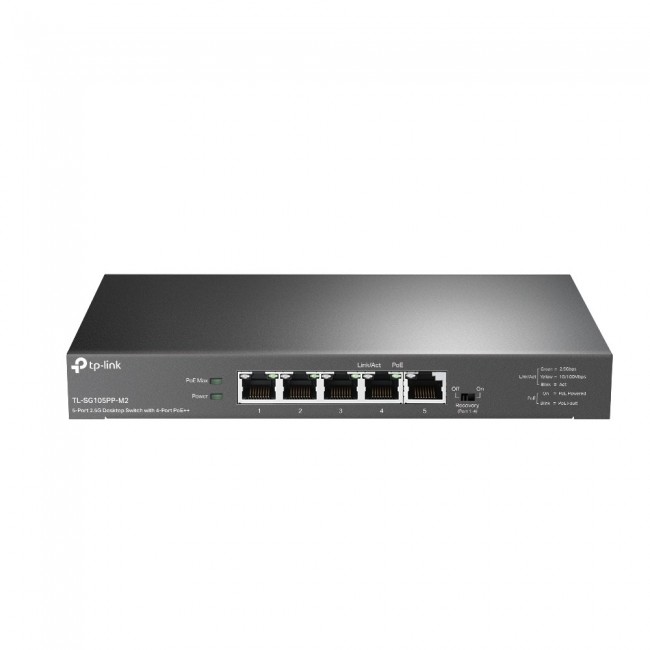 TP-Link 5-Port 2.5G Desktop Switch with 4-Port PoE++ TP-Link 5-Port 2.5G Desktop Switch with 4-Port PoE++