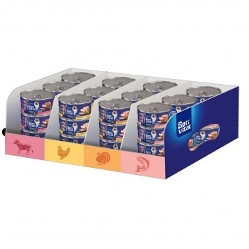 OPTIVITAL Mixcase Beef, chicken, turkey, salmon - wet cat food - 36x85g
