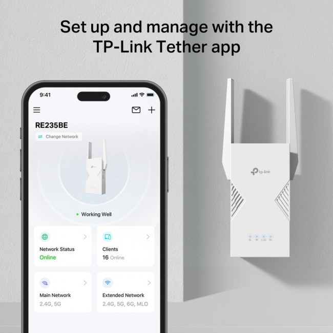 TP-Link BE3600 Network transmitter & receiver White 2500 Mbit/s