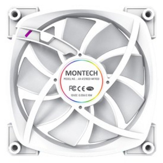Montech AX120 PWM ARGB Fan, 3 Pack, White - 120mm