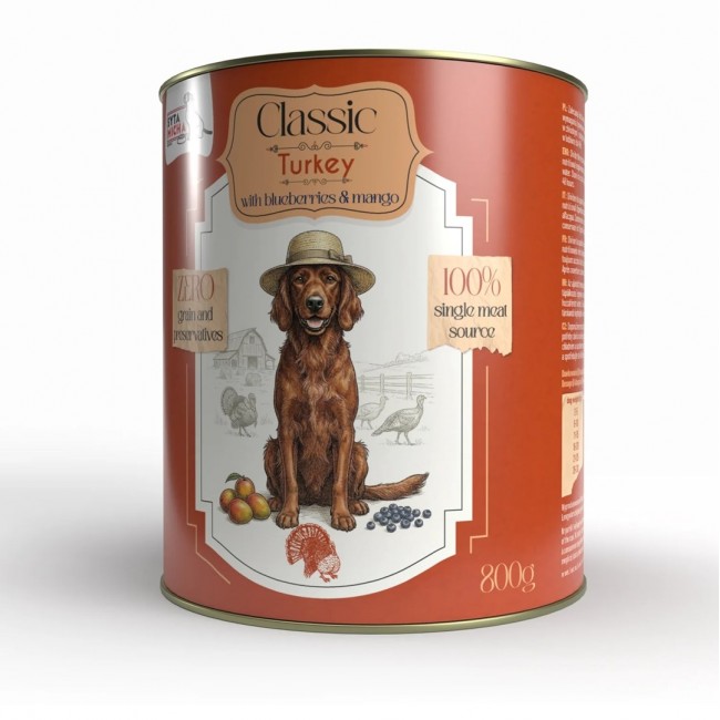 SYTA MICHA Classic Mono Turkey with mango - wet dog food - 800g SYTA MICHA Classic Mono Turkey with mango - wet dog food - 800g