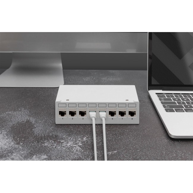 Digitus CAT 6A Keystone module, shielded with intelligent cable manager - 8 pcs.
