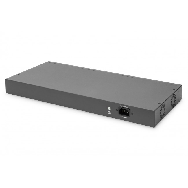 Digitus 16 Port Fast Ethernet PoE Switch, 19 Inch, Unmanaged, 2 Uplinks