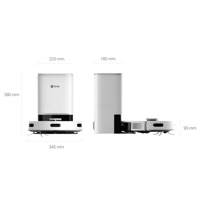 Self-contained hoover EZVIZ RE5 PLUS cleaning robot (CS-RE5P-TWT2) White Self-contained hoover EZVIZ RE5 PLUS cleaning robot (CS-RE5P-TWT2) White
