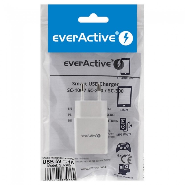 Charger everActive SC-100 1xUSB 1A Charger everActive SC-100 1xUSB 1A