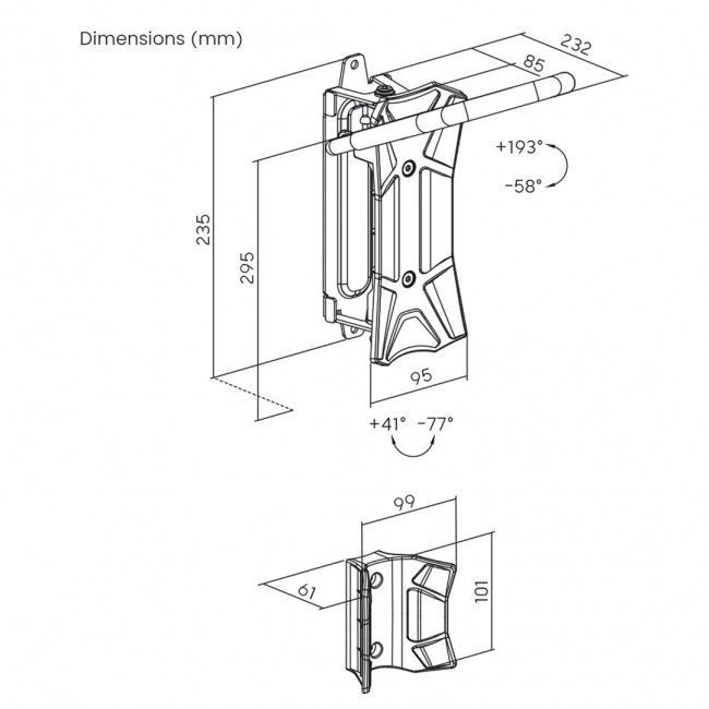 Maclean Wall-Mounted Bike Rack / Hanger, max. load 35 kg, adjustable tilt angle, steel, MC-171