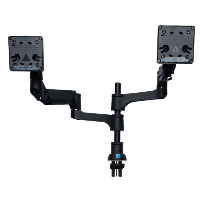 R-Go Tools Monitor arm R-Go Caparo Dual, for two monitors, adjustable with gas spring, 3-9 kg load capacity, 100% circular, black