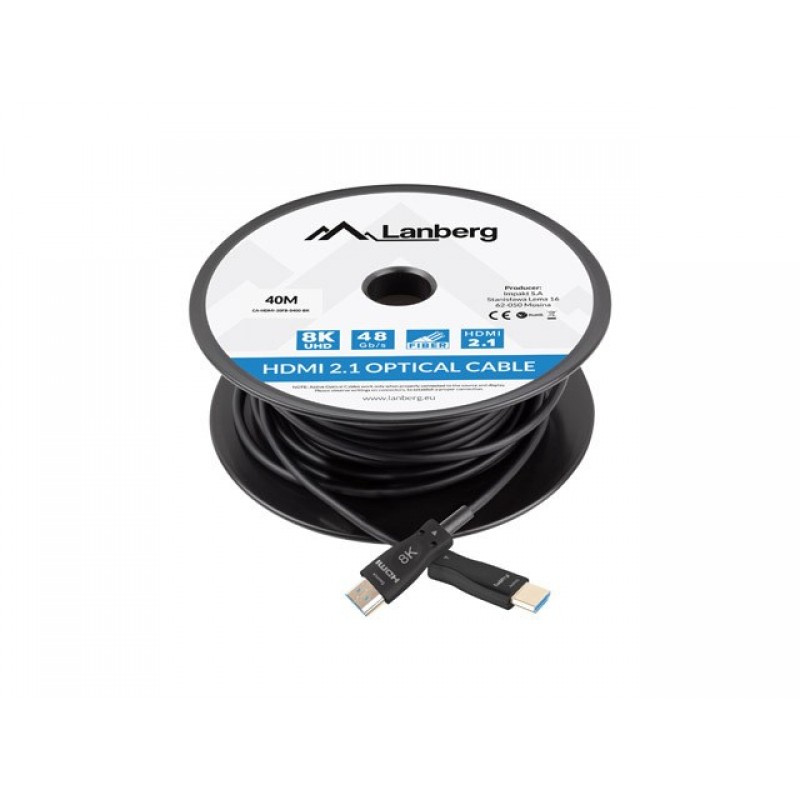 LANBERG HDMI CABLE M/M V2.1 40M 8K OPTICAL AOC LANBERG HDMI CABLE M/M V2.1 40M 8K OPTICAL AOC