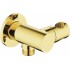 Round angled connector with handset holder