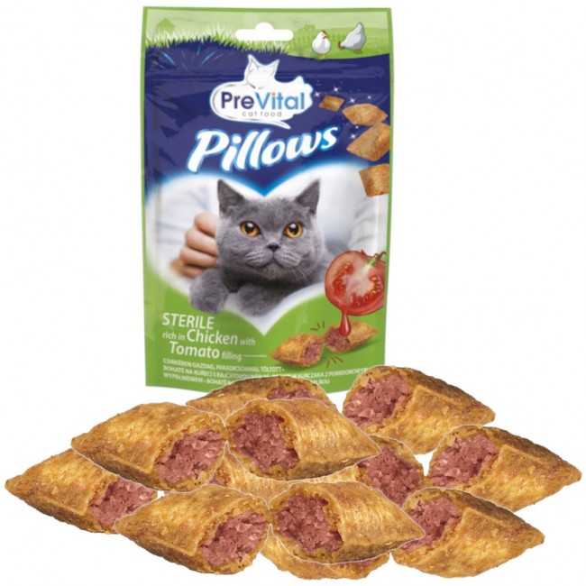 PREVITAL Sterile Cushions rich in chicken with tomato filling - cat treat 60g