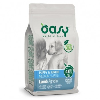 OASY One Animal Protein Puppy & Junior Medium/Large Lamb - dry dog food - 12kg