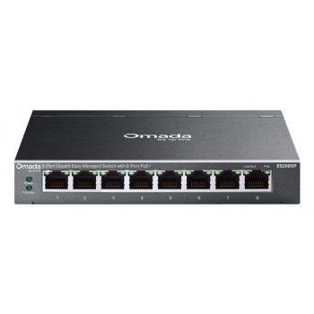 TP-Link Omada ES208GP network switch Managed L2 Gigabit Ethernet (10/100/1000) Power over Ethernet (PoE) DIN rail Black