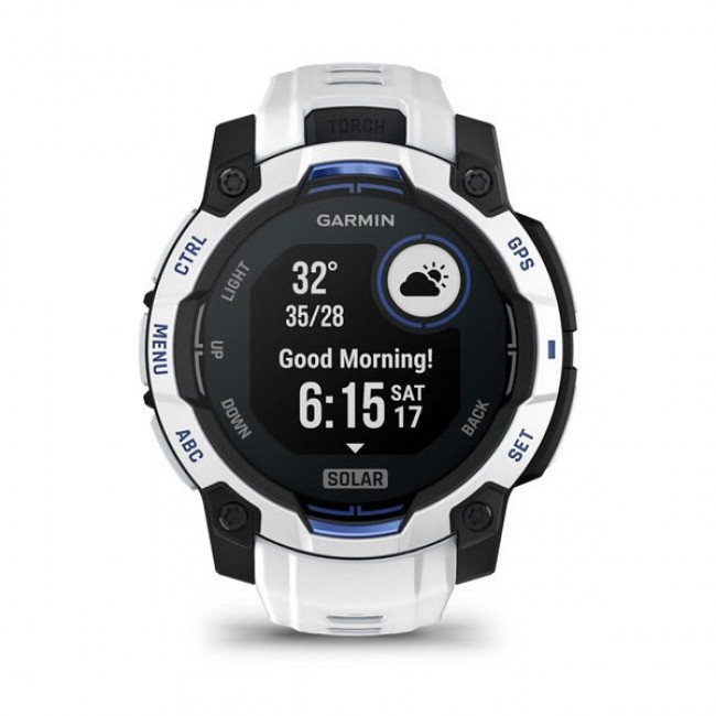 Garmin Instinct 3 Solar watch, 45mm, white