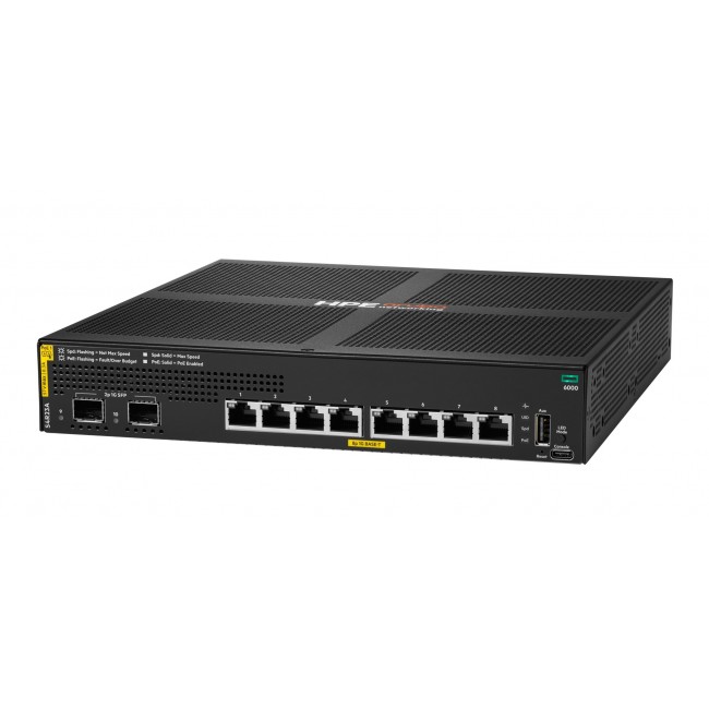 HPE Aruba Networking CX 6000 8p 10M/100M/1G Class4 PoE 2p SFP 1G 67W Switch