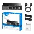 Cudy 16-Port Gigabit Easy-Managed Switch, GS1016E 1.0 L2 Gigabit Ethernet (10/100/1000) Black
