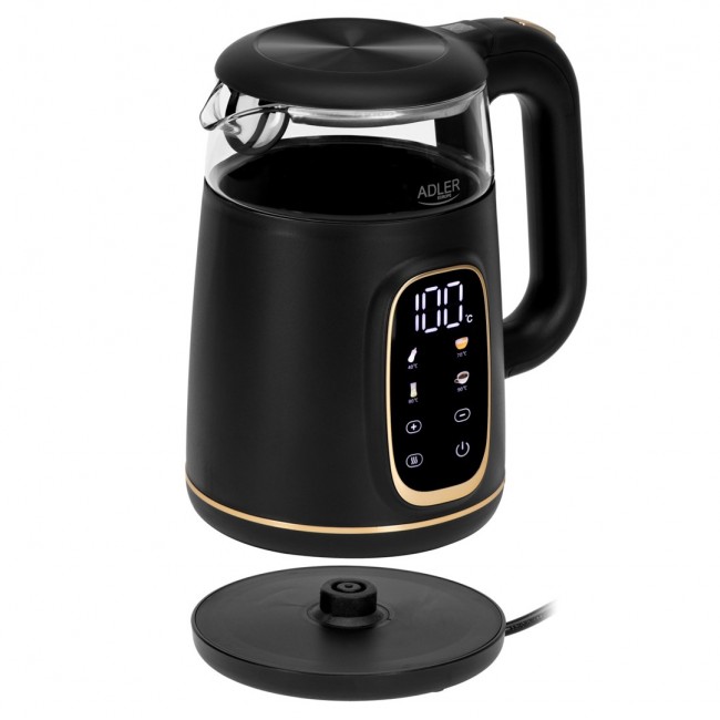 Adler D 1305 BG electric kettle 1.7 L 2200 W Black, Transparent, Gold Adler D 1305 BG electric kettle 1.7 L 2200 W Black, Transparent, Gold