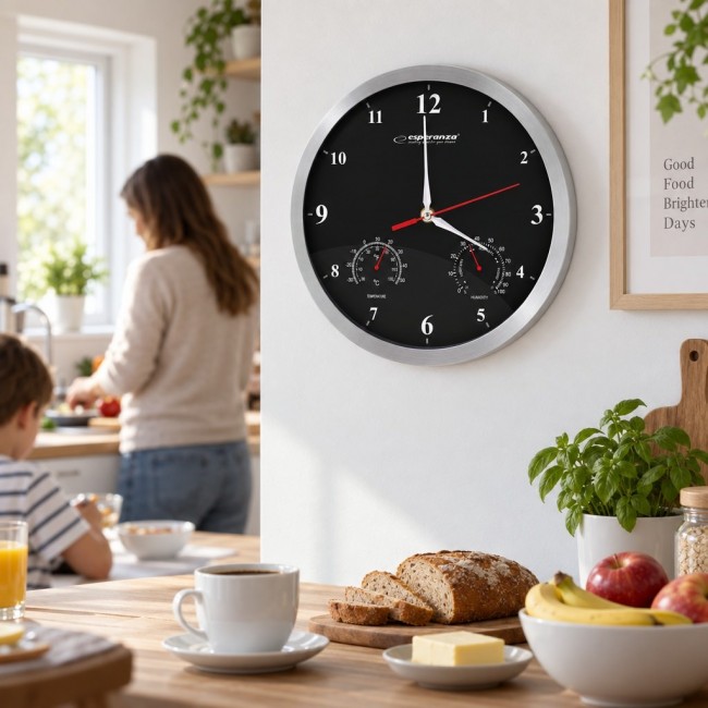 Esperanza Washington Black Mechanical Wall Clock Round Black Esperanza Washington Black Mechanical Wall Clock Round Black