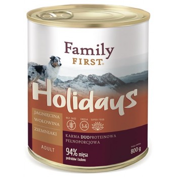 FAMILY FIRST Holidays Adult Lamb, Beef, Potato - Wet dog food - 800 g