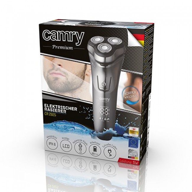 Camry Premium CR 2925 men's shaver Rotation shaver Trimmer Grey Camry Premium CR 2925 men's shaver Rotation shaver Trimmer Grey