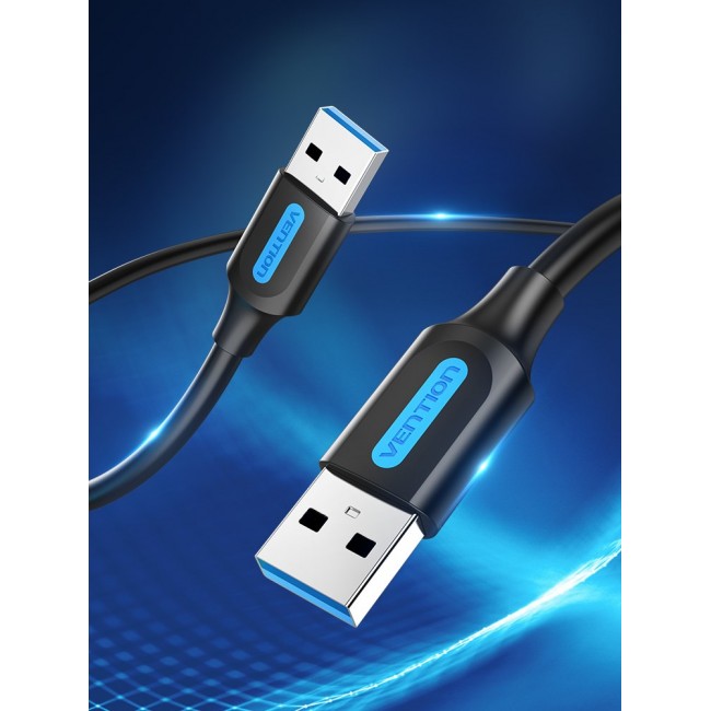 Vention USB 3.0 A Male to A Male Cable 0.5M Black PVC Type Vention USB 3.0 A Male to A Male Cable 0.5M Black PVC Type