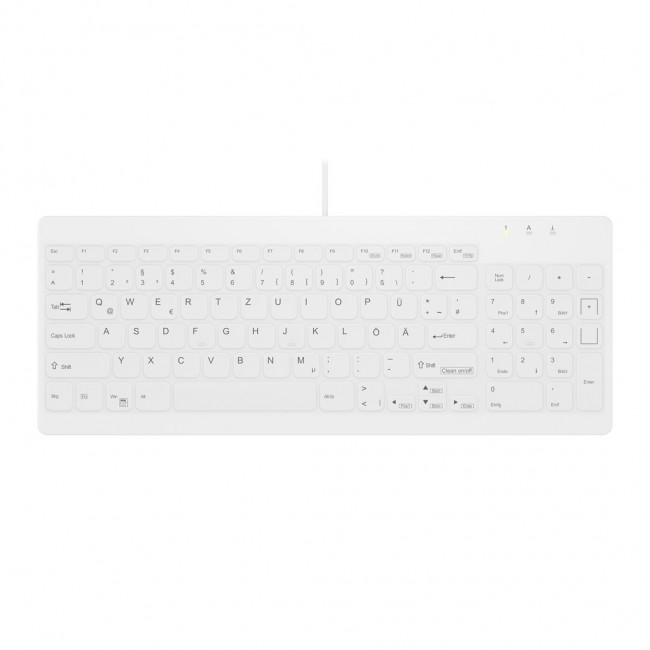 Contour Design Active Key Contour QuickClean Medical Keyboard Removable Cover Compact Wired White DE C7012