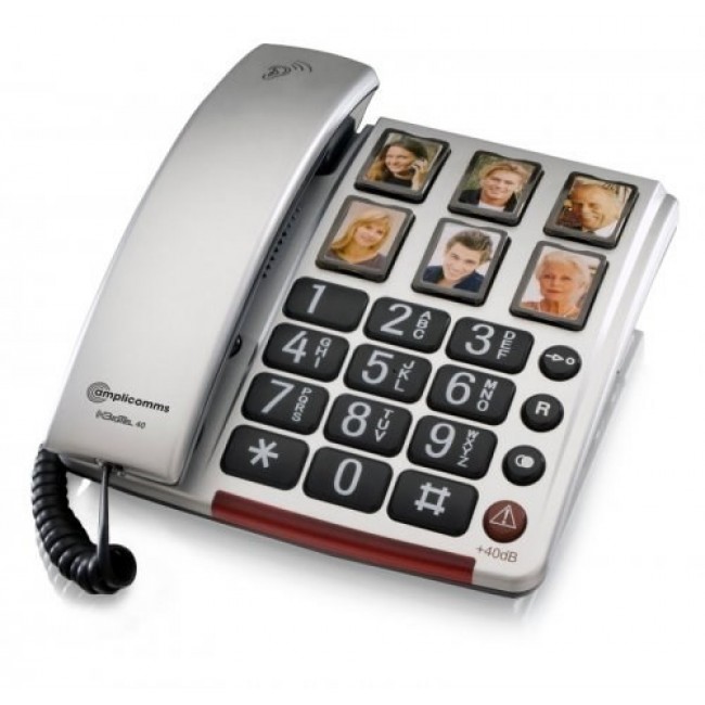 amplicomms BigTel 40 Plus Analog telephone Black, Grey