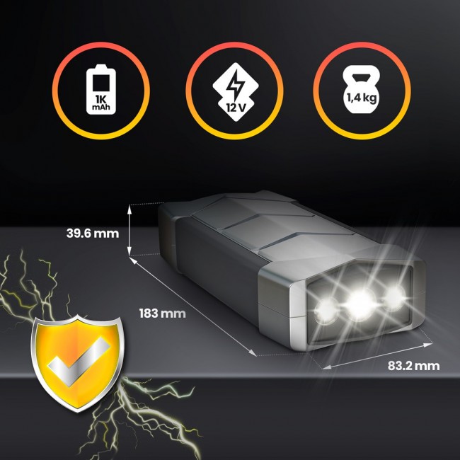 Extralink Jump Max7 Jump Starter 10000mAh | Starter power bank for starting the car | 3x LED, Flashlight, Compass, Hammer Extralink Jump Max7 Jump Starter 10000mAh | Starter power bank for starting the car | 3x LED, Flashlight, Compass, Hammer