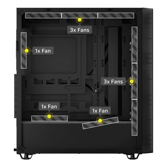 Corsair 3200D RS ARGB Mid-Tower PC Case - Smoke Midi Tower Black
