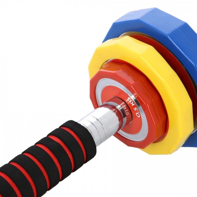 Coloured barbells with barbell function in a case HMS SKC20 2 x 10 kg Coloured barbells with barbell function in a case HMS SKC20 2 x 10 kg