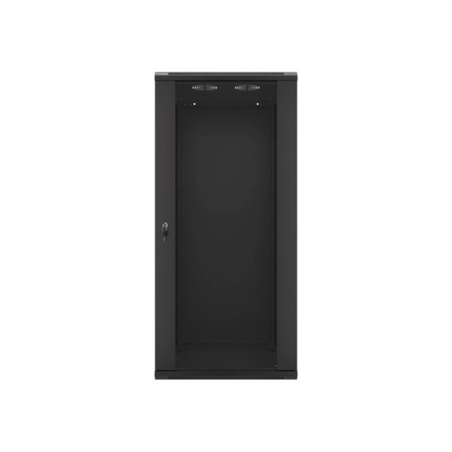 Lanberg wall-mounted installation rack cabinet 19'' 27U 600x600mm black (glass door)