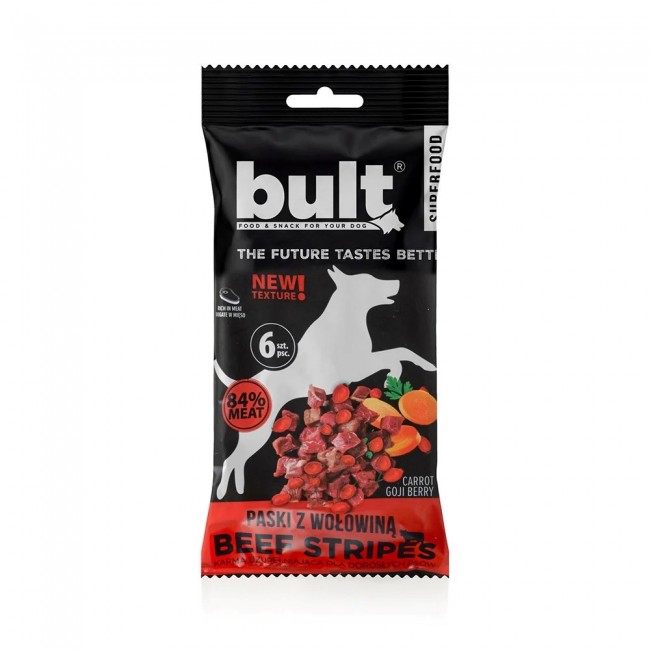 BULT Tasty Strips Superfoods beef mono - dog treat - 6pcs. BULT Tasty Strips Superfoods beef mono - dog treat - 6pcs.