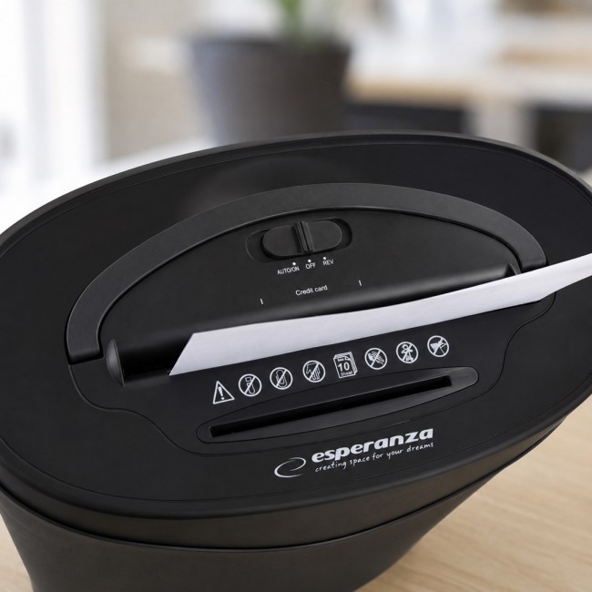 Esperanza EN103 paper shredder 22 cm Black