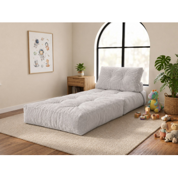 WOBA light grey pouffe-mattress