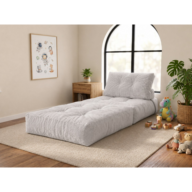 WOBA light grey pouffe-mattress