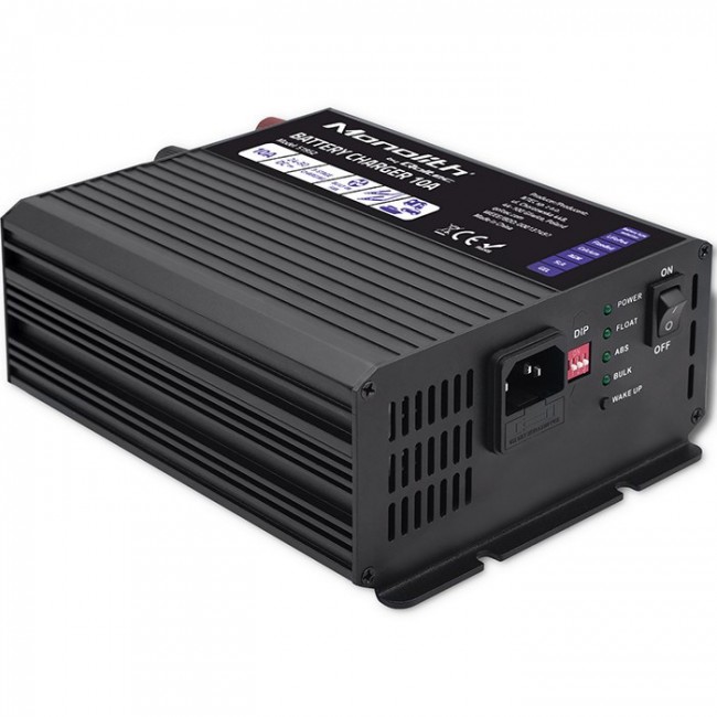Qoltec Smart Monolith Battery Charger for LiFePO4 AGM GEL SLA batteries | 10A | 24V Qoltec Smart Monolith Battery Charger for LiFePO4 AGM GEL SLA batteries | 10A | 24V