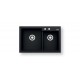 Pyramis Diplos (79X51) 1 3/4B 070168601 Volcano granite 2-bowl sink, black