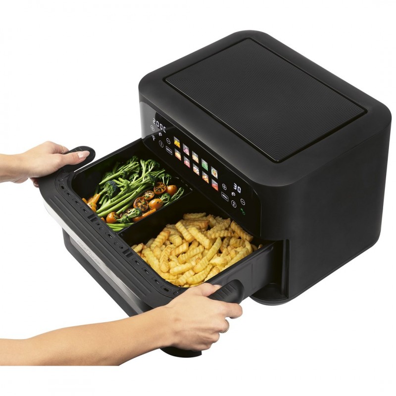 ProfiCook PC-FR 1313 H Double 10 L Stand-alone 2400 W Hot air fryer Black, Stainless steel