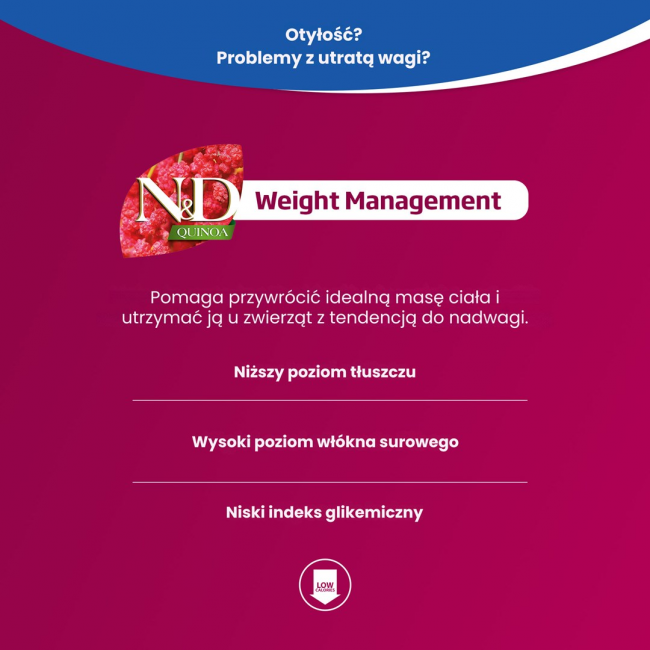 FARMINA N&D Quinoa Weight Management Lamb&Broccoli - dry cat food - 5 kg