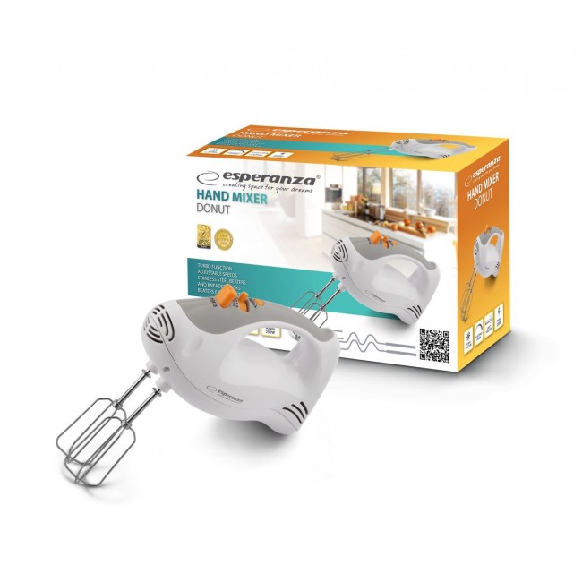 Esperanza EKM009 Hand mixer Gray, White 250 W Esperanza EKM009 Hand mixer Gray, White 250 W