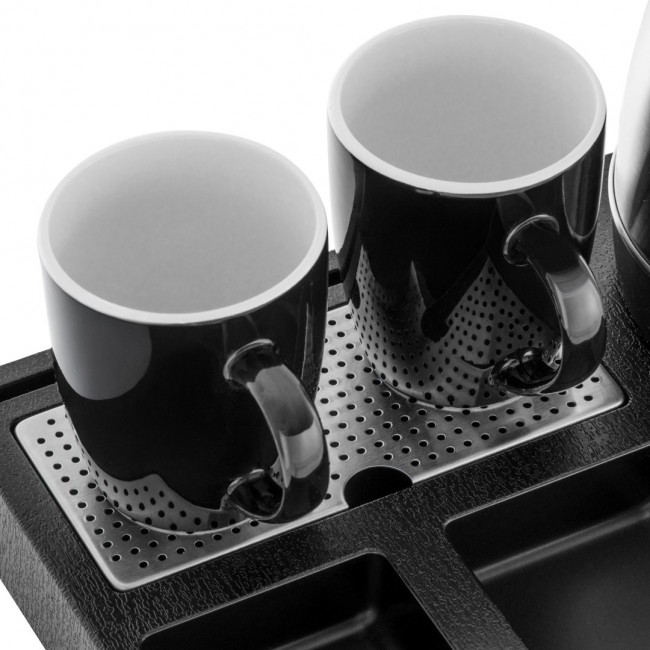 Adler AD 1354 Hotel kettle stainless steel 1.2 L + tray with cups black, steel
