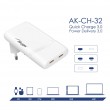 AKYGA charger 2 USB-C AK-CH-32