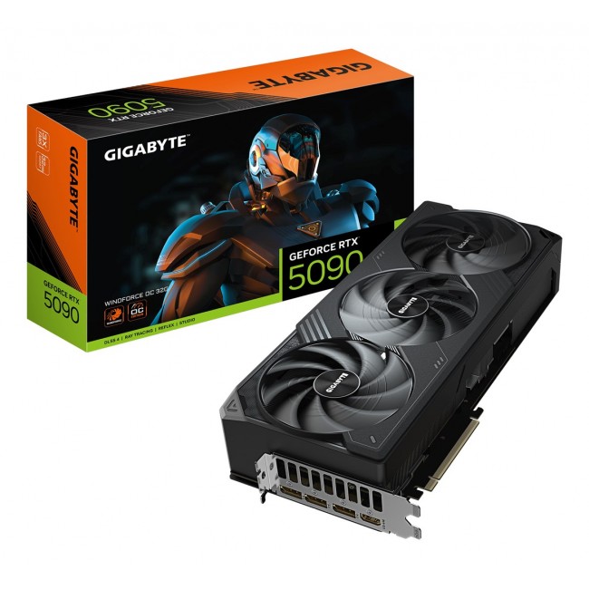 GIGABYTE GeForce RTX 5090 WINDFORCE OC 32G Graphics Card - 32GB GDDR7, 512bit, PCI-E 5.0, 2467MHz Core Clock, 3 x DP 2.1a, 1 x HDMI 2.1b, NVIDIA DLSS 4, GV-N5090WF3OC-32GD GIGABYTE GeForce RTX 5090 WINDFORCE OC 32G Graphics Card - 32GB GDDR7, 512bit, PCI-E 5.0, 2467MHz Core Clock, 3 x DP 2.1a, 1 x HDMI 2.1b, NVIDIA DLSS 4, GV-N5090WF3OC-32GD